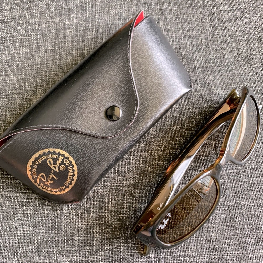 Ray-Ban Polarized Tortoise Shell Frame Sunglasses, Brown Lens